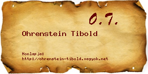 Ohrenstein Tibold névjegykártya